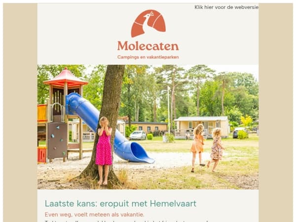 Weekendje weg met Hemelvaart? • Welkom bij Molecaten