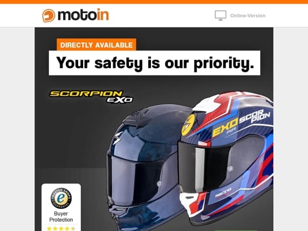 🏍️ Scorpion: Premium helmets now available!