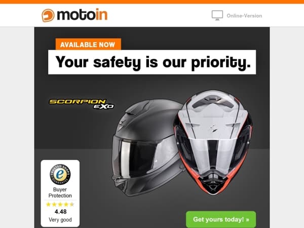 🏍️ Scorpion: Premium helmets available now!