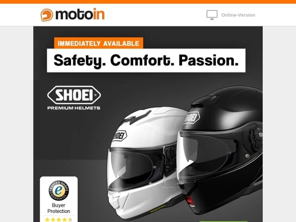 ⏳ Shoei helmets available – buy now!