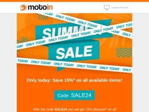Only today: 15% discount!