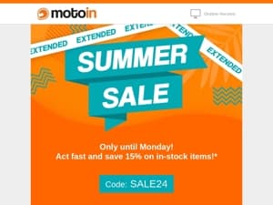 Only until Monday: 15% off!