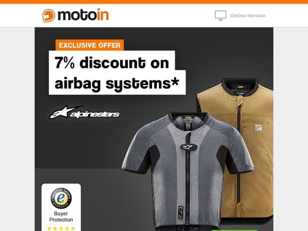 7% off Alpinestars airbag systems!