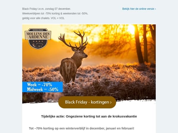 Black Friday: tot -70% bij ons in Hotton & Rochefort🍁.