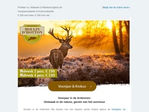 Voorjaars- & Krokusvakantie € 199 voor twee & € 249 voor vier. Profiteer nu van onze vaste prijzen