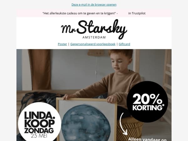 Alleen vandaag: 20% korting dankzij LINDA.KOOPZONDAG! 💝💝
