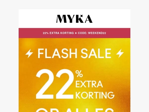 ⚡ FLASH SALE: 22% extra korting op ALLES