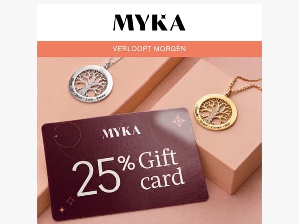 🔔 Je cadeaubon is nog geldig tot morgen