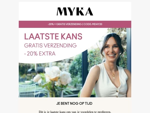 Laatste kans: gratis verzending + 20% extra