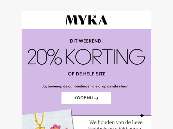 20% korting op alles - Omdat mama meer verdient dan een krijttekening 💝