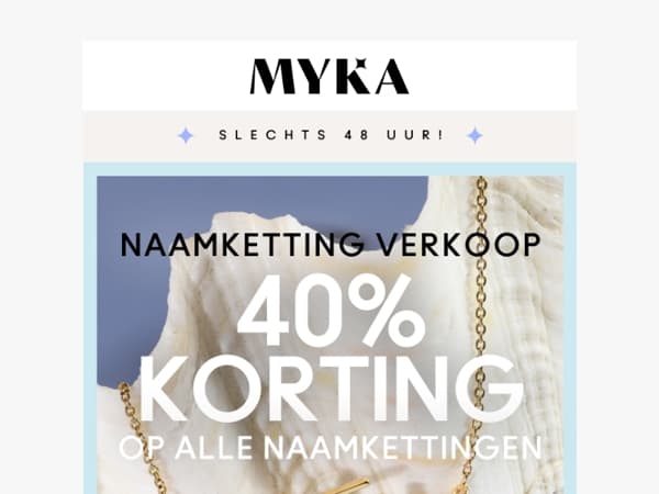 40% Korting op Naamkettingen VANDAAG