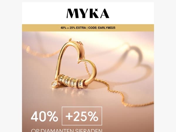 40% op diamanten + extra 25% voordeel