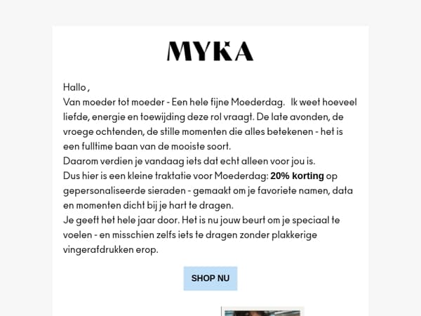 Fijne Moederdag van de moeders bij MYKA