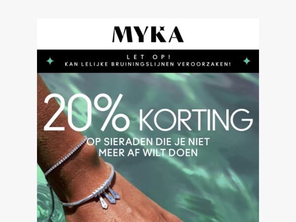 Zonnebrand gegarandeerd. Net als 20% korting.