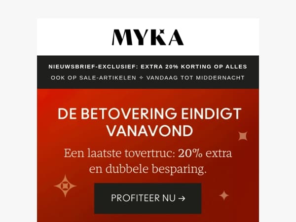 💫 Je extra 20%-korting verdwijnt vannacht