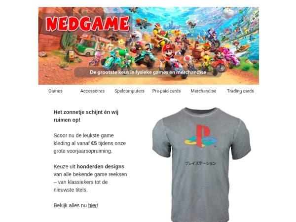 Grote game kleding SALE / Bepaal zelf je korting met Online Inruil!