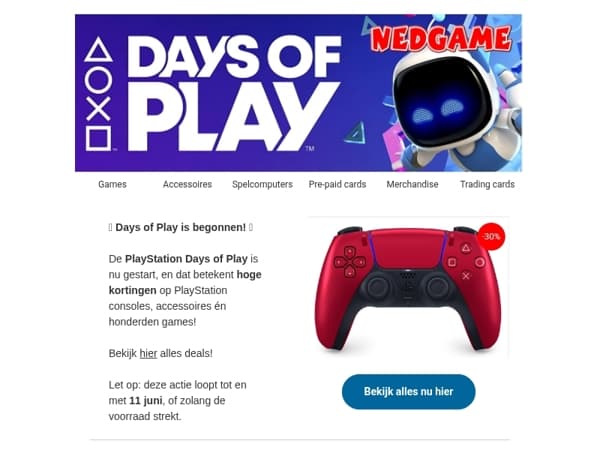 PlayStation Days of Play DEALS staan nu online / Pre-order de Nintendo Switch 2 levering 2!