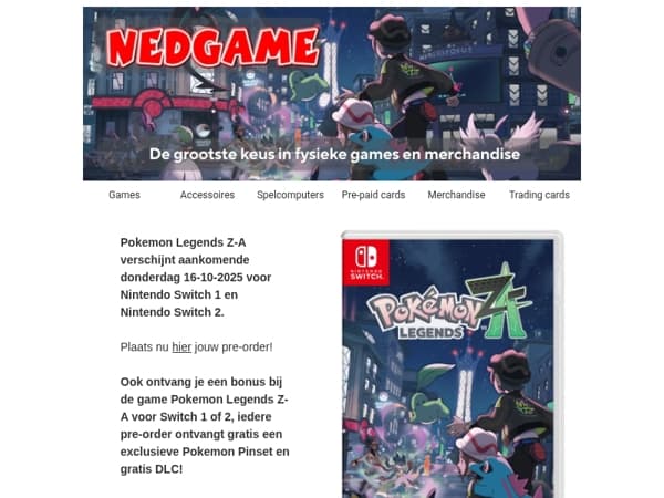 DEZE WEEK: Pokemon Legends Z-A / Nintendo Switch 2 Console + Pokémon Legends Z-A