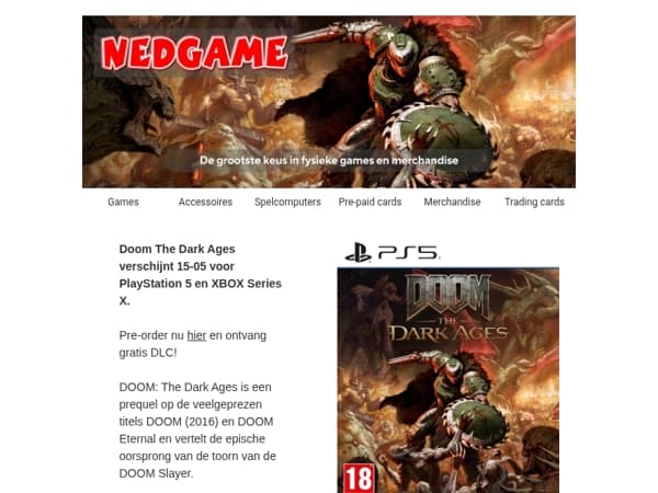 PRE-ORDER NU: Doom The Dark Ages / Elden Ring Nightreign