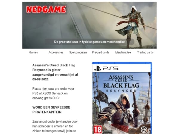 HOT PRE-ORDERS: Assassin's Creed Black Flag Resynced / Splatoon Raiders + Amiibo Bundel