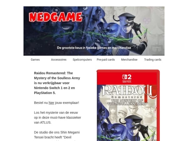 Raidou Remastered nu verkrijgbaar / De beste accessoires voor de Nintendo Switch 2
