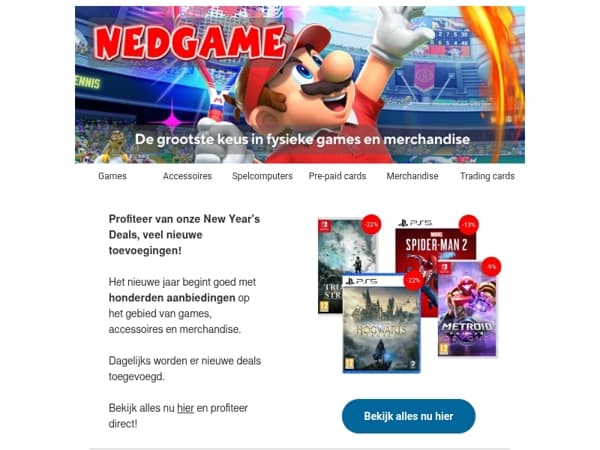 Profiteer van onze New Year's Deals, veel nieuwe toevoegingen! / Mario Tennis Fever + Gratis Cap

