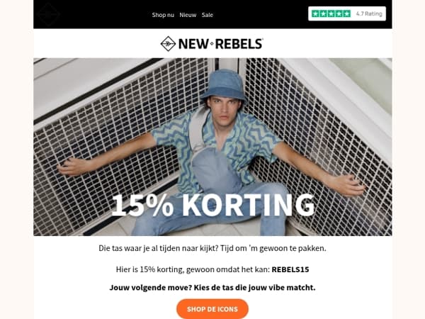 15% KORTING: dit is je teken om die tas te scoren!