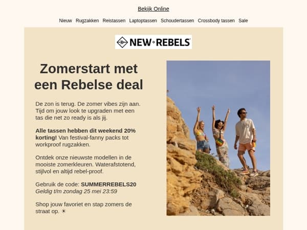 Hi Mailaanbiedingen Pak die 20% korting op onze collectie voor zondag ?? 🚀