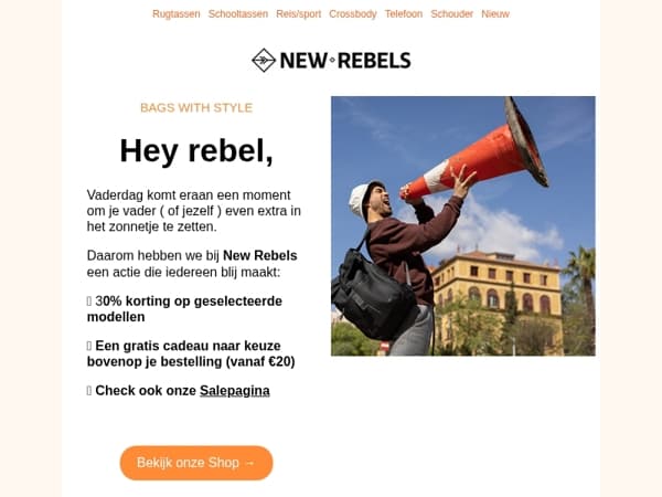 💙 Hi Mailaanbiedingen, Vaderdag? tot 30% korting + een gratis cadeau voor jou (of je pa)!