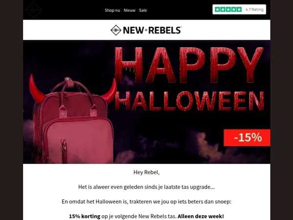 Trick or treat? Jij kiest. (Hint: 15% treat 🎁)