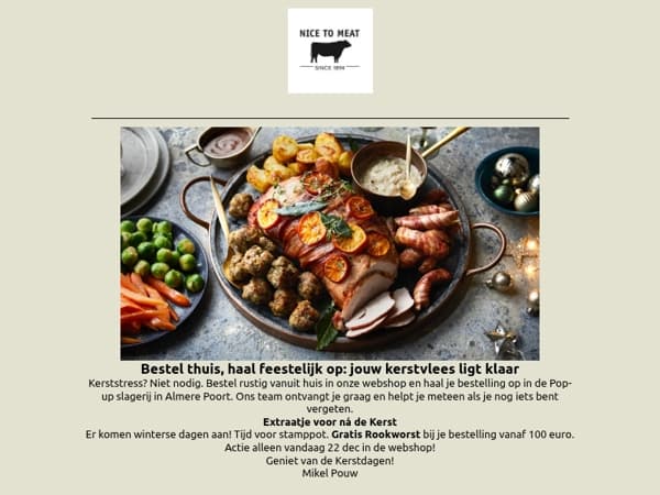 🎅 Kerstvlees geregeld: online bestellen + 25% korting op entrecote