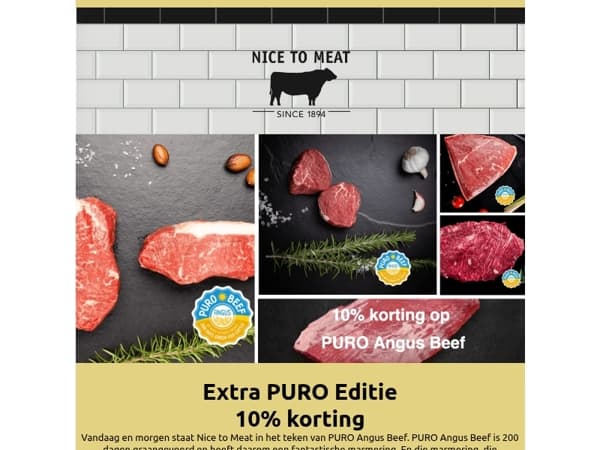 🥩 PURO ANGUS WEEKEND. 10% korting op alle PURO Beef.