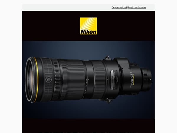 Nieuwe NIKKOR Z 120-300mm f/2.8 TC VR S in ontwikkeling