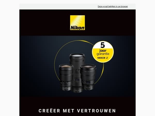 Nu beschikbaar! Gratis 5 jaar garantie op NIKKOR Z-objectieven