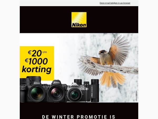 De Winter Promotie is terug ❄️ Bespaar dit seizoen op Nikon