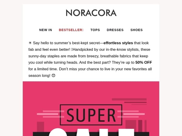 ☀️ Insider Pick: Effortless Summer Styles You'll Live In – Up to 50% OFF! 🧡