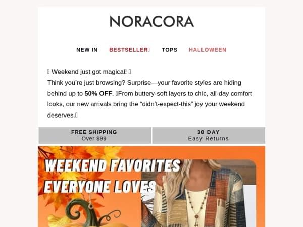 💫 Weekend Magic Unlocked: Chic Picks Up to 50% OFF! 🌟