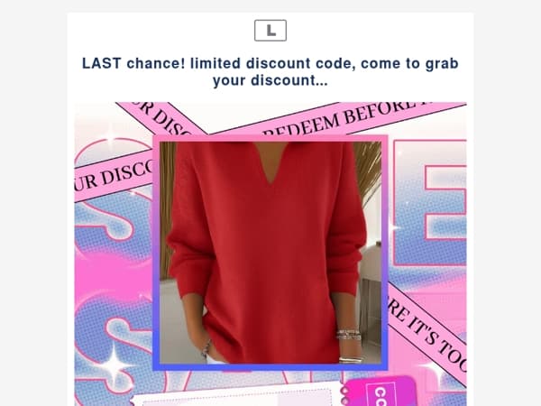 LAST chance! limited discount code, come to grab your discount...