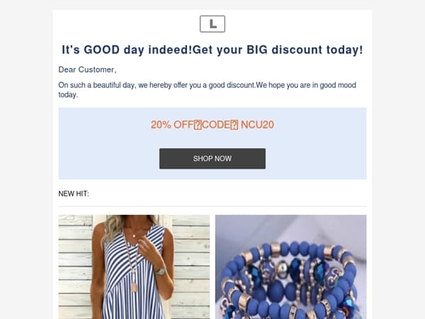 It's GOOD day indeed!Get your BIG discount today!