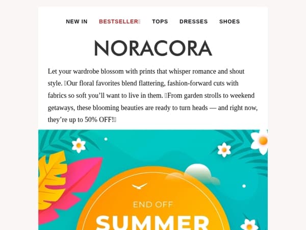 🌸 Fresh-Cut Style – Floral Favorites, Up to 50% OFF!🌼