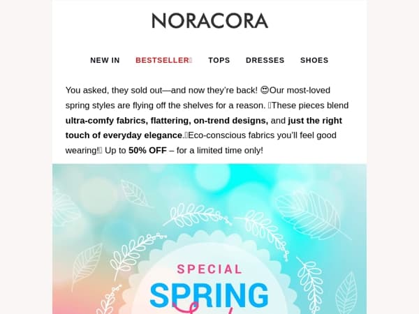 💖 Too Popular to Keep in Stock – Shop Must-Haves with Up to 50% OFF! ✨