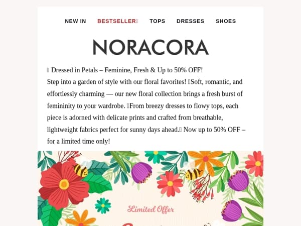 🌼 Dressed in Petals – Feminine, Fresh & Up to 50% OFF!💌