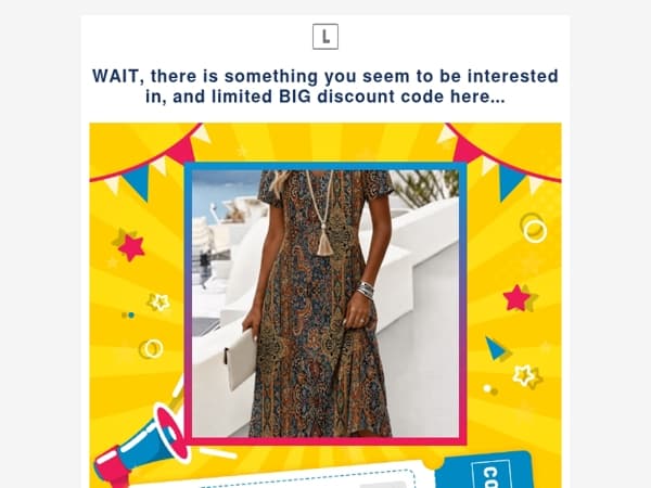 WAIT, there is something you seem to be interested in, and limited BIG discount code here...