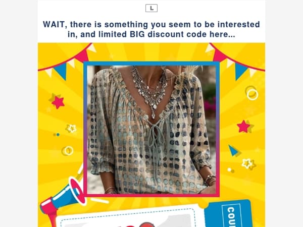 WAIT, there is something you seem to be interested in, and limited BIG discount code here...