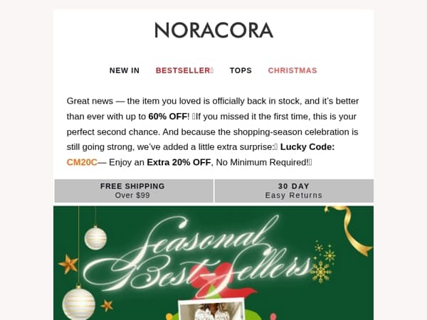 🎉Good News — The Item You Loved Just Returned! And Up To 60% Off!💫