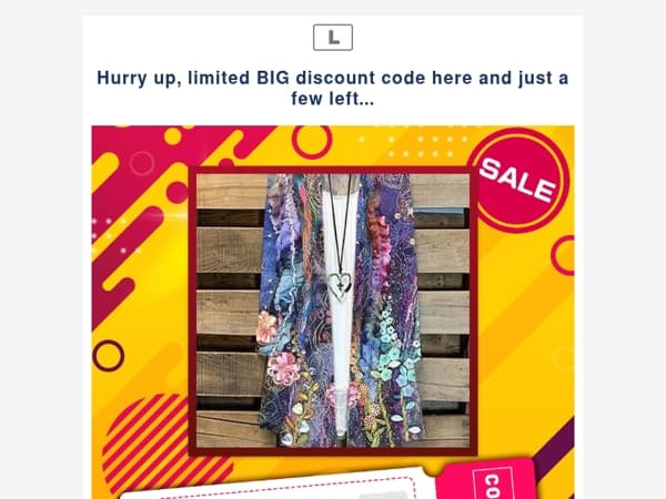 Hurry up, limited BIG discount code here and just a few left...