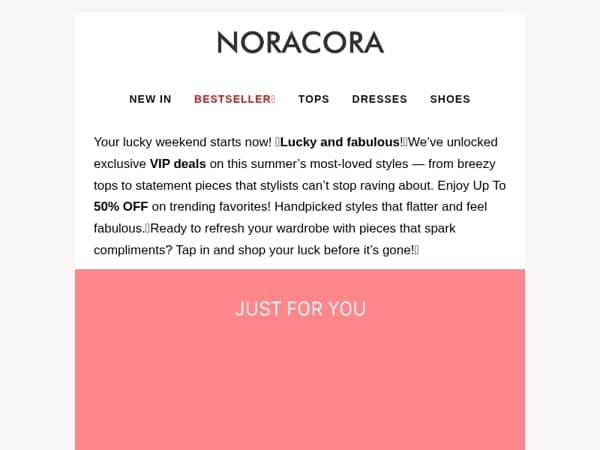 🎁 VIP Luck Activated – Your Summer Favorites Are Up to 50% OFF! 😍