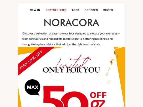 💎 Simple Tops with a Stylish Twist — Up to 50% OFF!