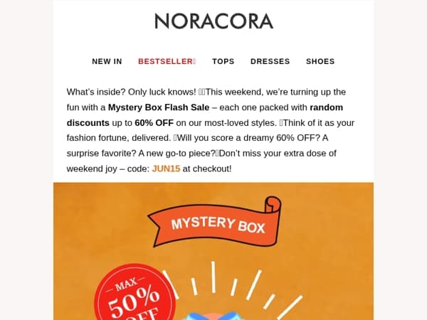 🎁 Weekend Mystery Box – Flash Sale: Random Discounts Up to 60% OFF – Try Your Fortune!✨