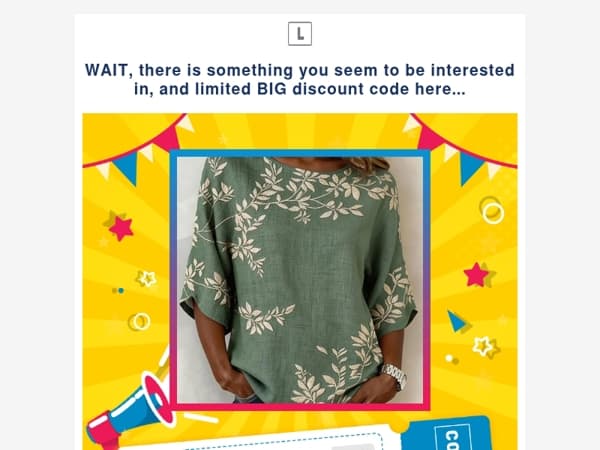 WAIT, there is something you seem to be interested in, and limited BIG discount code here...